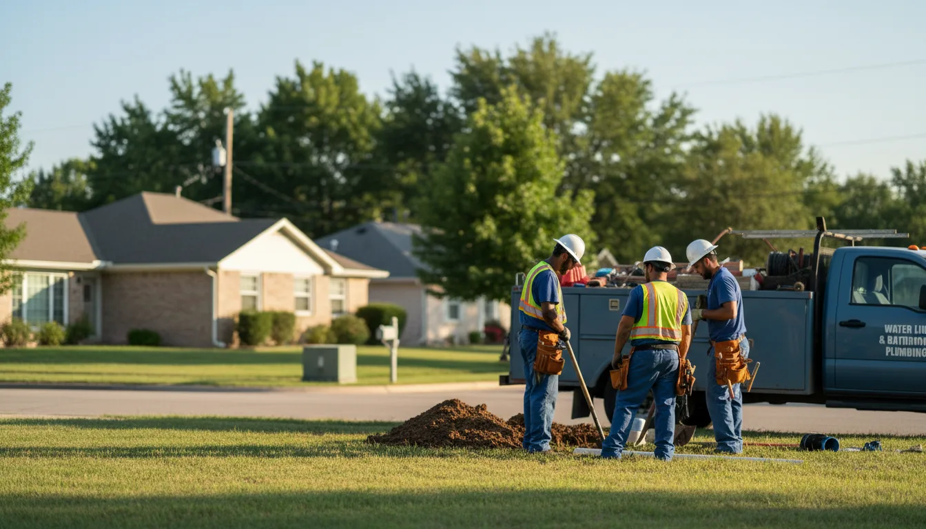 Residential water line and bathroom plumbing service in Harris, IA
